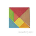 Tangram in legno colorato Puzzle Rompicapo in legno